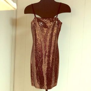 Rose Sequin Mini Dress